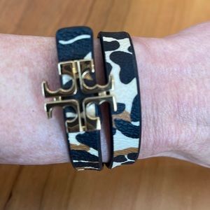 Tory Burch Logo double wrap bracelet